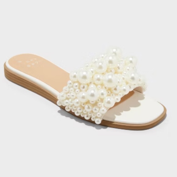 a new day Shoes - A New Day Women's Sandals with Pearl Accents - Cream